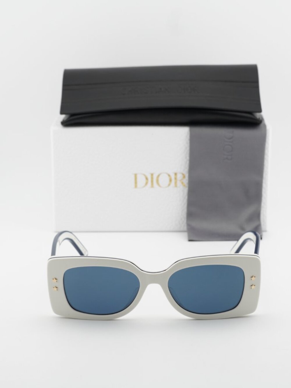 Dior DIORPACIFIC S1U 95B0 Rectangle Sunglasses – Ivory / Blue - Picture 7 of 13